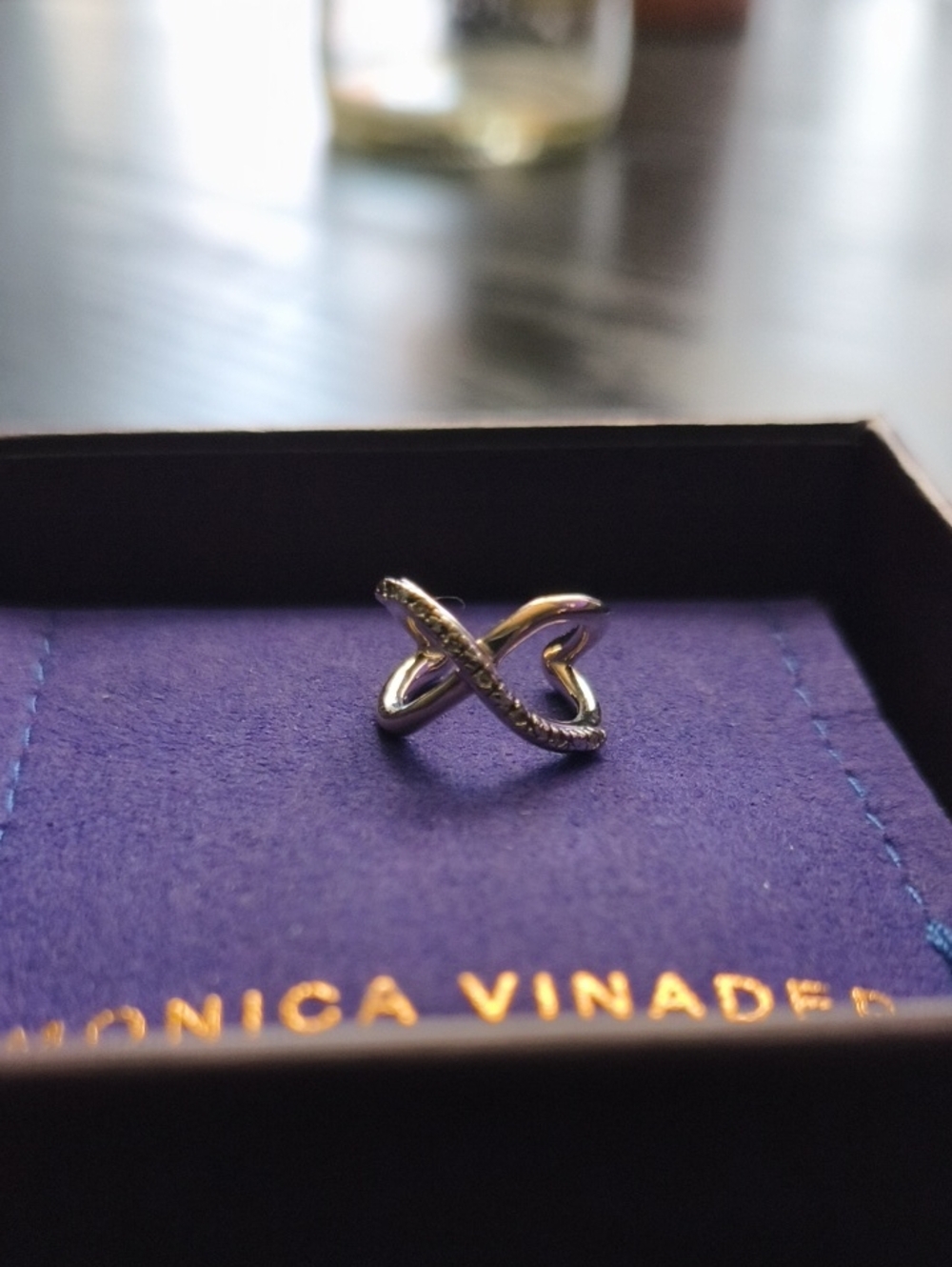 Monica Vinader Riva Sterling Silver Crisscross Diamond Ear Cuff